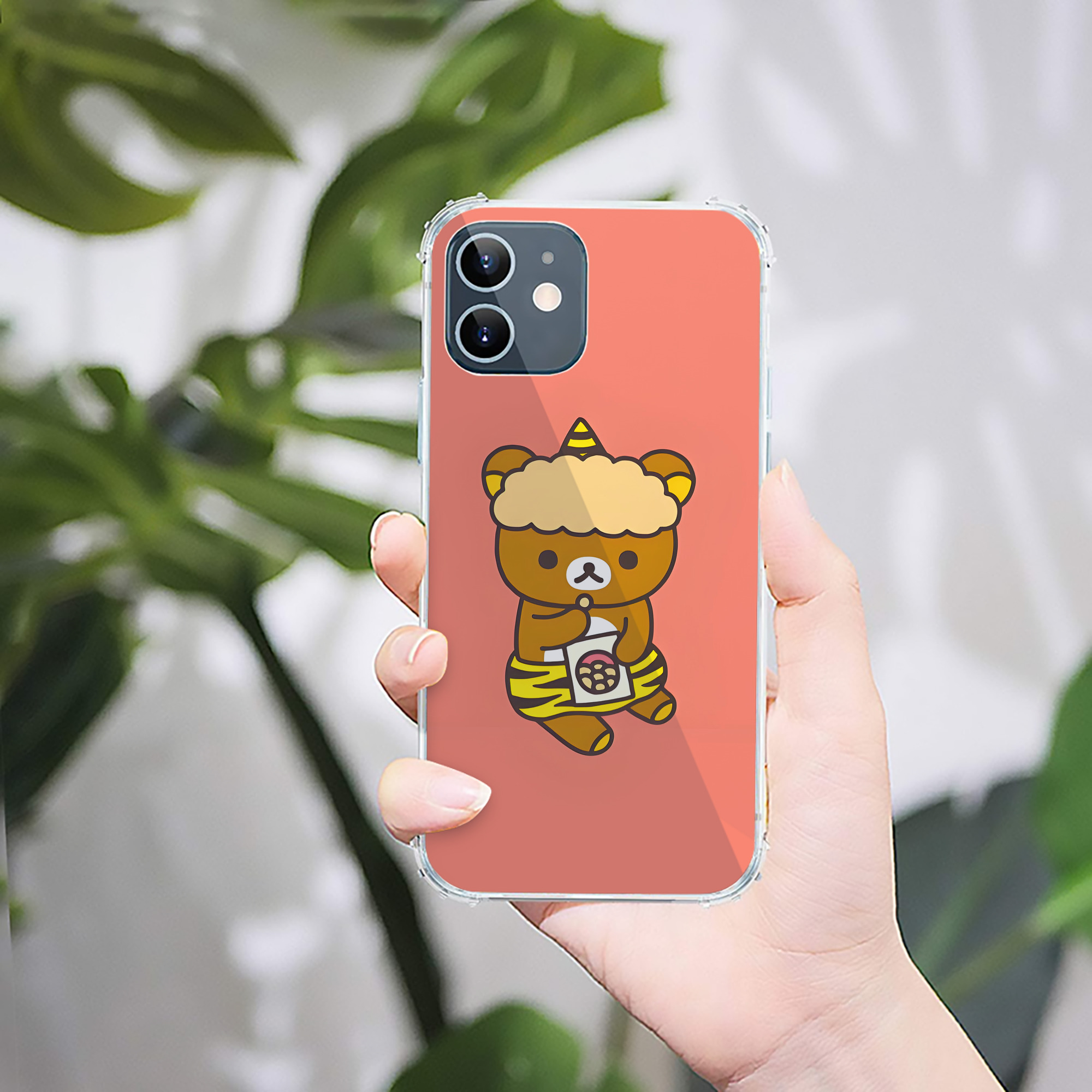 （画像用） リラックマ リラックマ キイロイトリ Rilakkuma Korilakkuma Kiiroitori 【iPhone 12シリーズ対応】透明スマホケース（クリアソフトケース）